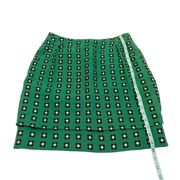 Anthropologie HD In Paris Green Black Gold Garden Glimmer Tiered Flower Skirt, 6 - Picture 10 of 15